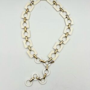 Yves Saint Laurent Vintage Belt 1970s White Gold Bakelite Adjustable 28-34” Boho